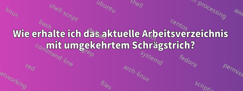 Wie erhalte ich das aktuelle Arbeitsverzeichnis mit umgekehrtem Schrägstrich?