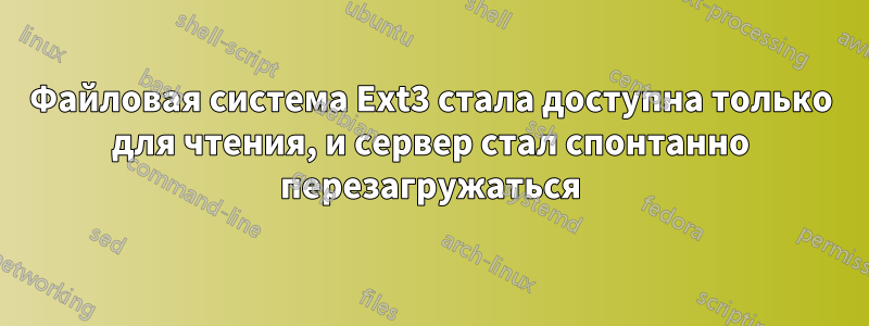 Файловая система Ext3 стала доступна только для чтения, и сервер стал спонтанно перезагружаться