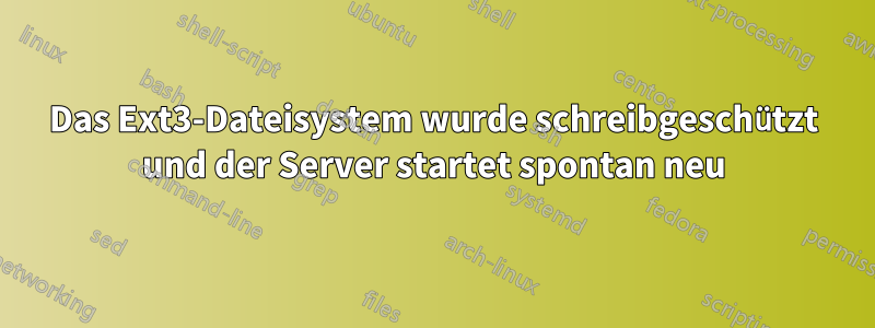 Das Ext3-Dateisystem wurde schreibgeschützt und der Server startet spontan neu