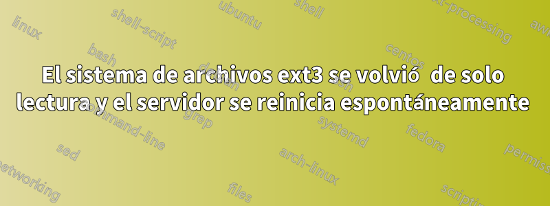 El sistema de archivos ext3 se volvió de solo lectura y el servidor se reinicia espontáneamente