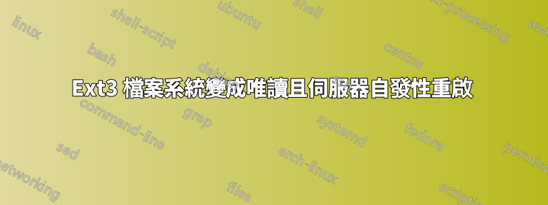 Ext3 檔案系統變成唯讀且伺服器自發性重啟