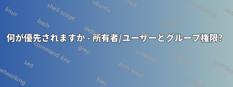 何が優先されますか - 所有者/ユーザーとグループ権限? 