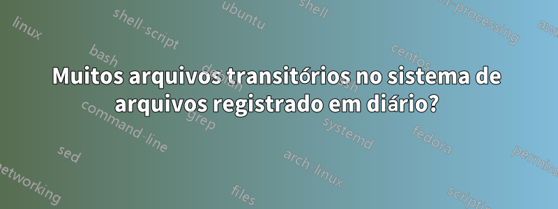 Muitos arquivos transitórios no sistema de arquivos registrado em diário?