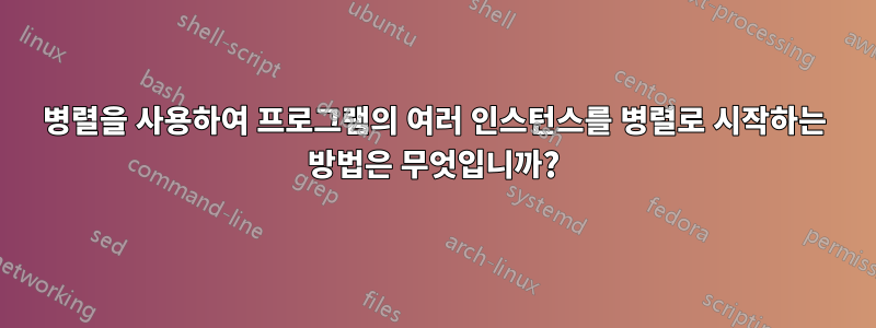 병렬을 사용하여 프로그램의 여러 인스턴스를 병렬로 시작하는 방법은 무엇입니까?