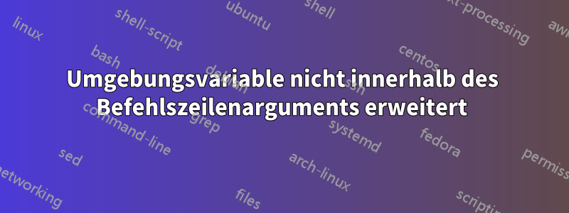 Umgebungsvariable nicht innerhalb des Befehlszeilenarguments erweitert