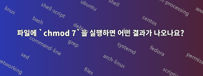 파일에 `chmod 7`을 실행하면 어떤 결과가 나오나요?