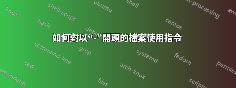 如何對以“-”開頭的檔案使用指令