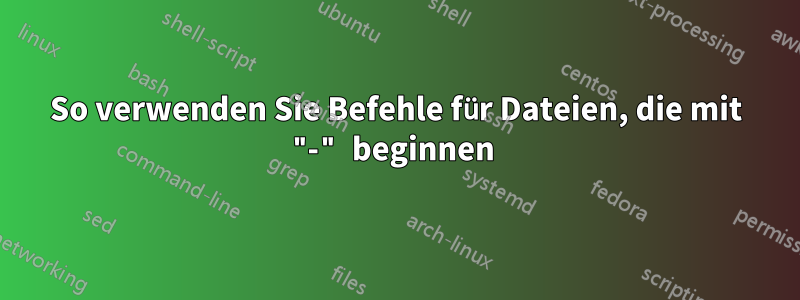So verwenden Sie Befehle für Dateien, die mit "-" beginnen 