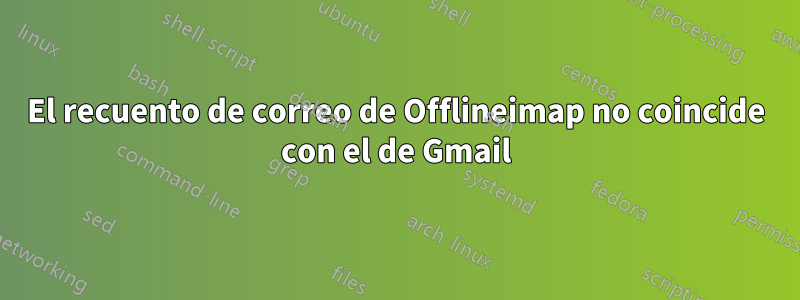 El recuento de correo de Offlineimap no coincide con el de Gmail