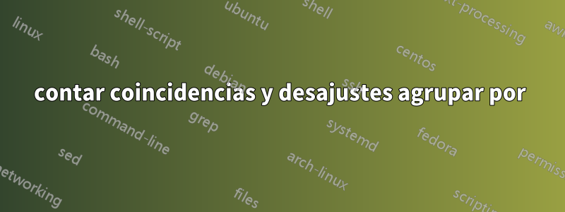 contar coincidencias y desajustes agrupar por