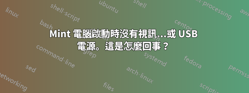 Mint 電腦啟動時沒有視訊...或 USB 電源。這是怎麼回事？