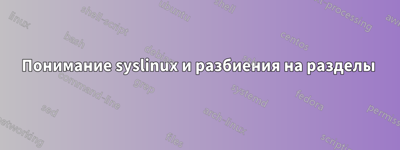 Понимание syslinux и разбиения на разделы