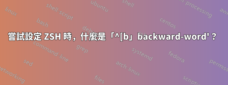 嘗試設定 ZSH 時，什麼是「^[b」backward-word'？