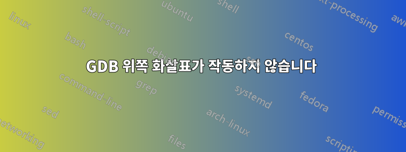 GDB 위쪽 화살표가 작동하지 않습니다