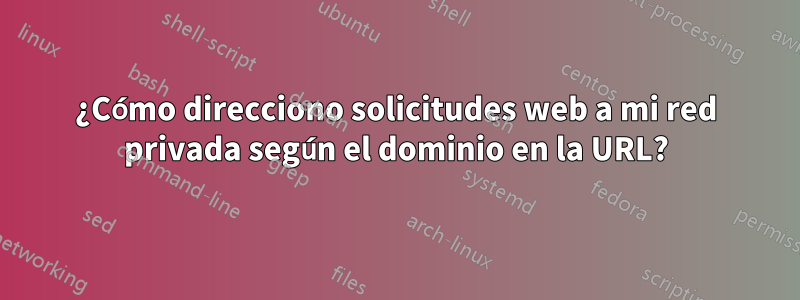 ¿Cómo direcciono solicitudes web a mi red privada según el dominio en la URL?