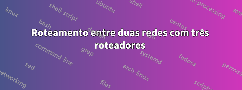 Roteamento entre duas redes com três roteadores