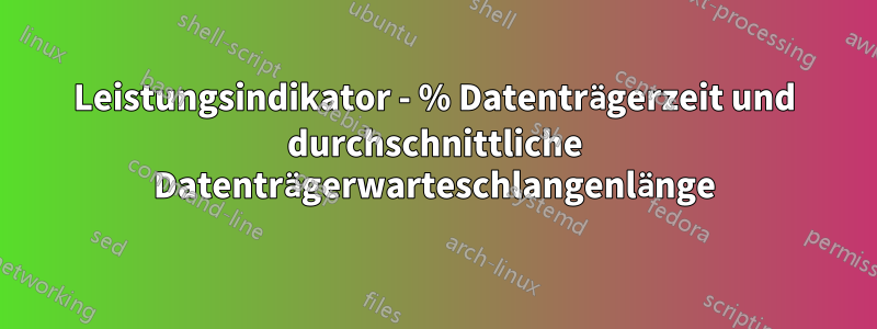 Leistungsindikator - % Datenträgerzeit und durchschnittliche Datenträgerwarteschlangenlänge