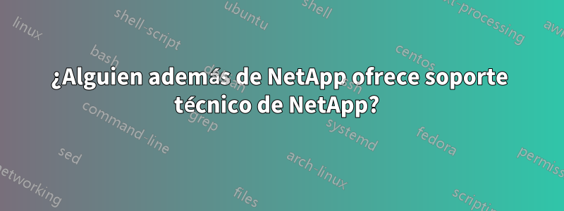 ¿Alguien además de NetApp ofrece soporte técnico de NetApp? 