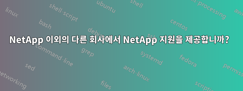 NetApp 이외의 다른 회사에서 NetApp 지원을 제공합니까? 