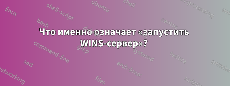 Что именно означает «запустить WINS-сервер»?