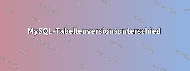 MySQL-Tabellenversionsunterschied