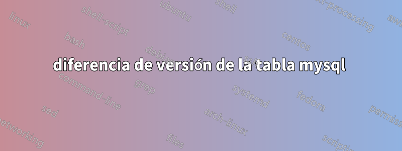 diferencia de versión de la tabla mysql