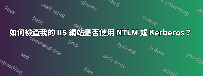 如何檢查我的 IIS 網站是否使用 NTLM 或 Kerberos？