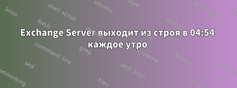 Exchange Server выходит из строя в 04:54 каждое утро