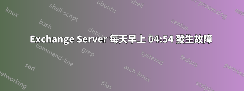 Exchange Server 每天早上 04:54 發生故障