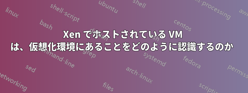 Xen でホストされている VM は、仮想化環境にあることをどのように認識するのか 