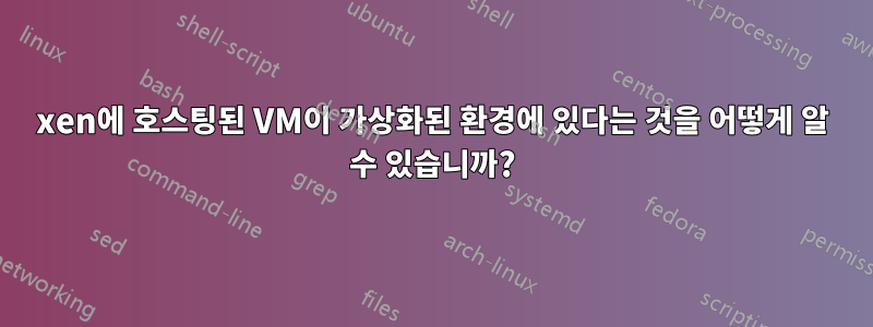 xen에 호스팅된 VM이 가상화된 환경에 있다는 것을 어떻게 알 수 있습니까?