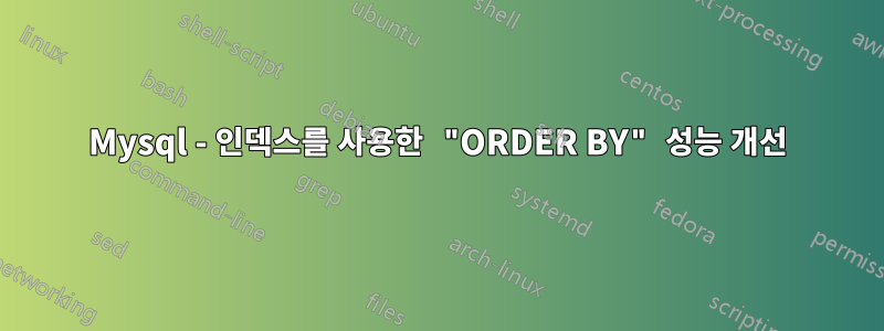 Mysql - 인덱스를 사용한 "ORDER BY" 성능 개선