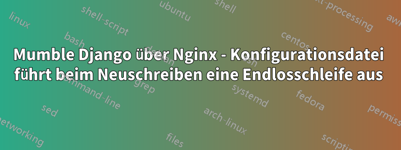 Mumble Django über Nginx - Konfigurationsdatei führt beim Neuschreiben eine Endlosschleife aus