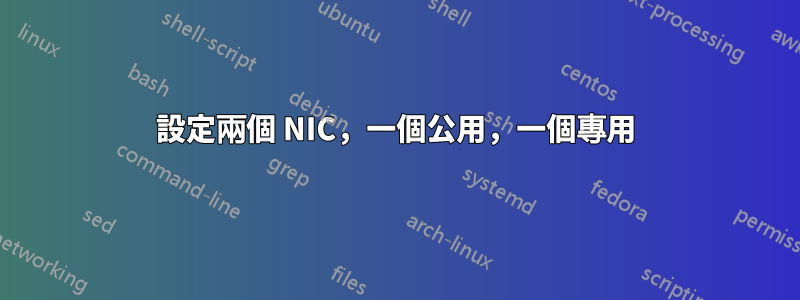 設定兩個 NIC，一個公用，一個專用