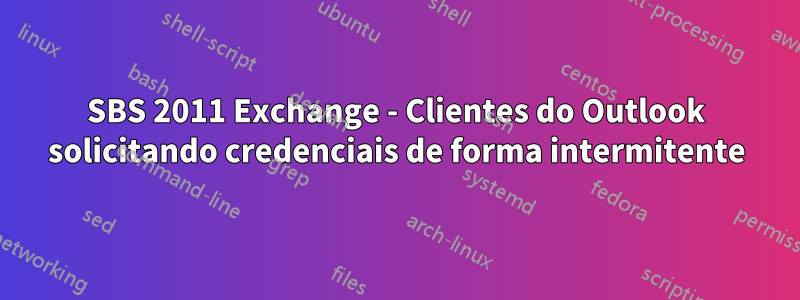 SBS 2011 Exchange - Clientes do Outlook solicitando credenciais de forma intermitente