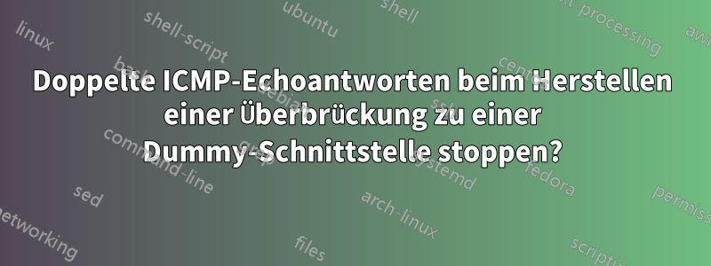 Doppelte ICMP-Echoantworten beim Herstellen einer Überbrückung zu einer Dummy-Schnittstelle stoppen?