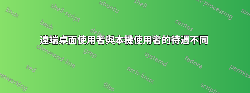 遠端桌面使用者與本機使用者的待遇不同