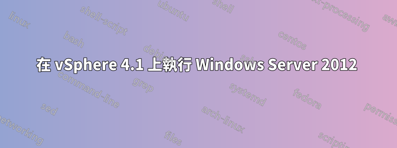 在 vSphere 4.1 上執行 Windows Server 2012