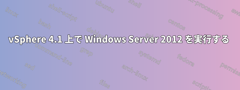 vSphere 4.1 上で Windows Server 2012 を実行する