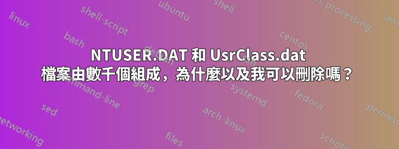 NTUSER.DAT 和 UsrClass.dat 檔案由數千個組成，為什麼以及我可以刪除嗎？