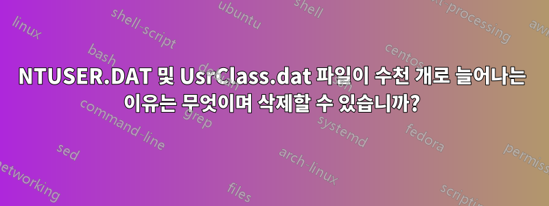 NTUSER.DAT 및 UsrClass.dat 파일이 수천 개로 늘어나는 이유는 무엇이며 삭제할 수 있습니까?