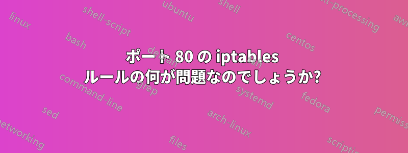 ポート 80 の iptables ルールの何が問題なのでしょうか?