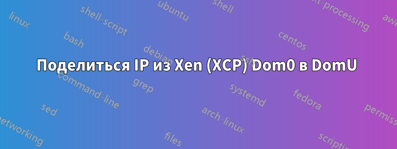 Поделиться IP из Xen (XCP) Dom0 в DomU