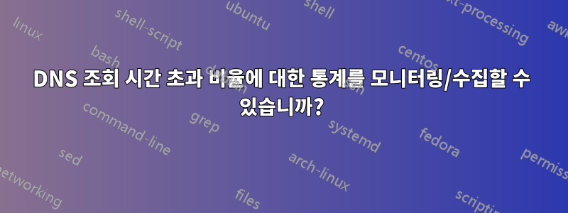 DNS 조회 시간 초과 비율에 대한 통계를 모니터링/수집할 수 있습니까?