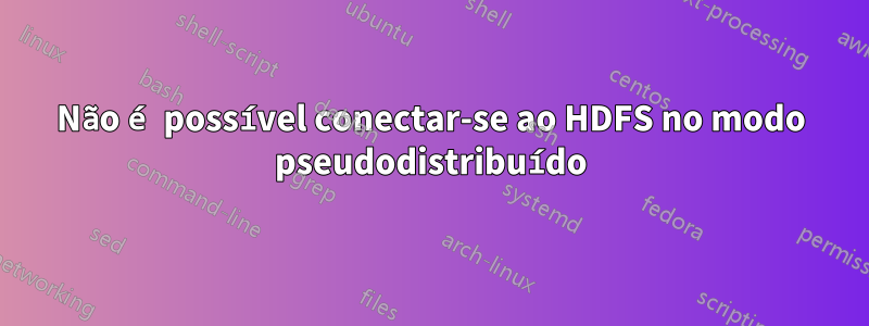 Não é possível conectar-se ao HDFS no modo pseudodistribuído