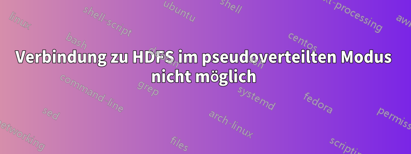 Verbindung zu HDFS im pseudoverteilten Modus nicht möglich