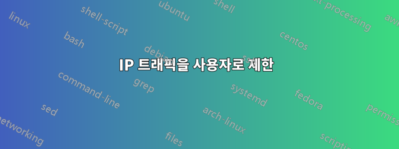 IP 트래픽을 사용자로 제한 