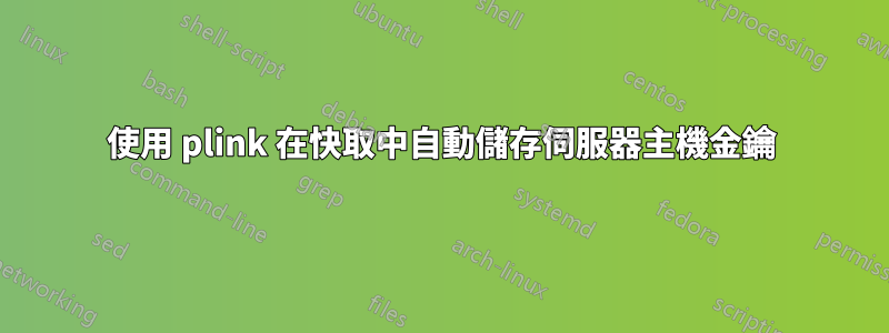 使用 plink 在快取中自動儲存伺服器主機金鑰