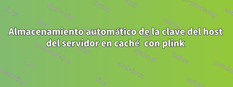 Almacenamiento automático de la clave del host del servidor en caché con plink