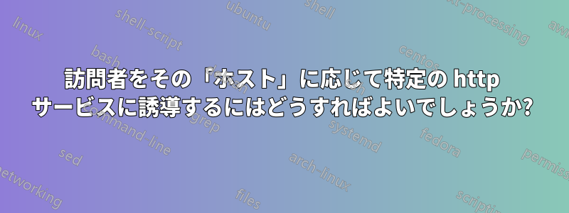 訪問者をその「ホスト」に応じて特定の http サービスに誘導するにはどうすればよいでしょうか?